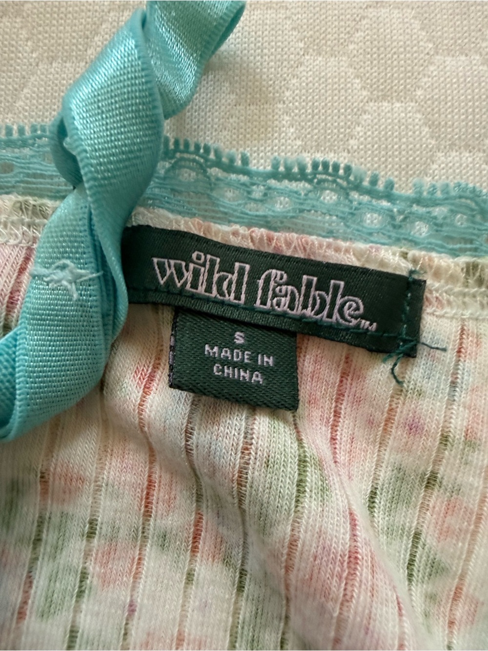 wild fable Floral Camisole with Aqua Trim - Picture 4 of 4
